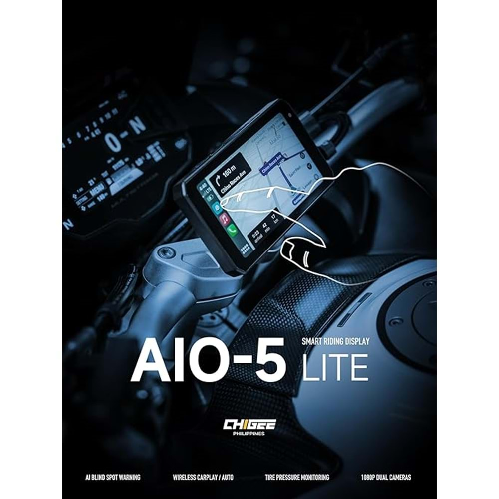 AIO-5 LITE 2 KAMERALI MOTORSİKLET KAMERA NAVİGASYON-CARPLAY