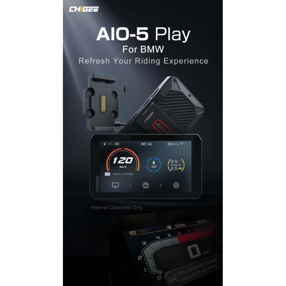 AIO-5 PLAY MOTORSİKLET KAMERA NAVİGASYON-CARPLAY