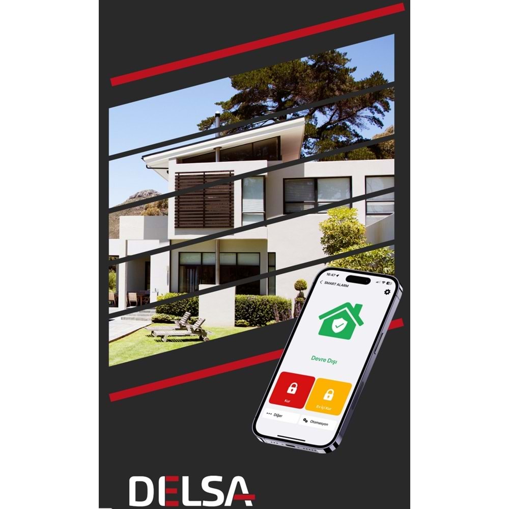 DELSA MAK-1 WİFİ-ZIGBEE-RF-KURU KONTAK GİRİŞ AKILLI ALARM VE OTOMASYON EKRANI