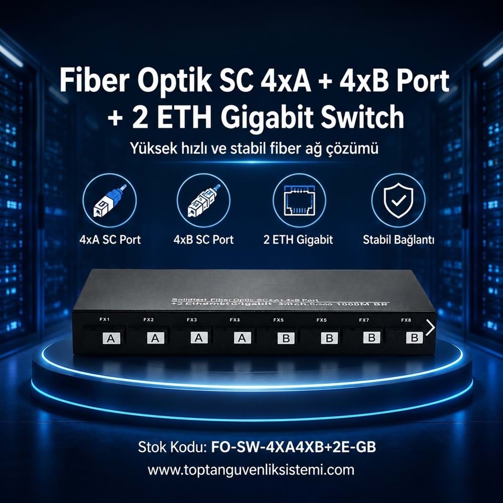 SOLIDFAST FIBER OPTİK SC 4xA+4xB PORT +2 ETH GIGABIT SWITCH CCG802