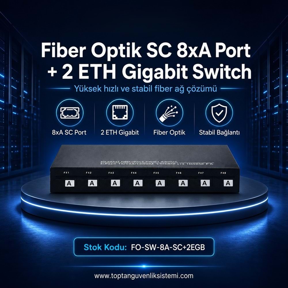 SOLIDFAST FIBER OPTİK SC 8xA PORT +2 ETH GIGABIT SWITCH CCG802
