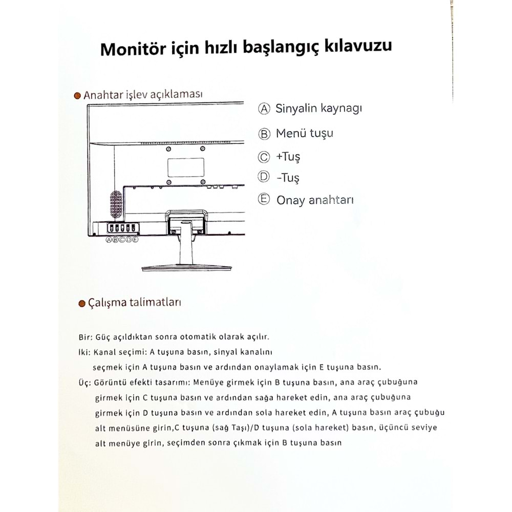 19 INCH 1920*1080P HDMI+VGA+RCA+USB+HOPARLÖR LED MONİTÖR (B17)