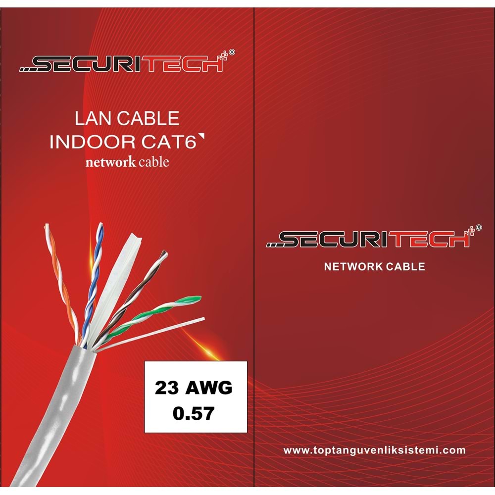 SECURITECH 23AWG CAT6 INDOOR (PVC) 0.57MM CCA 305MT KABLO