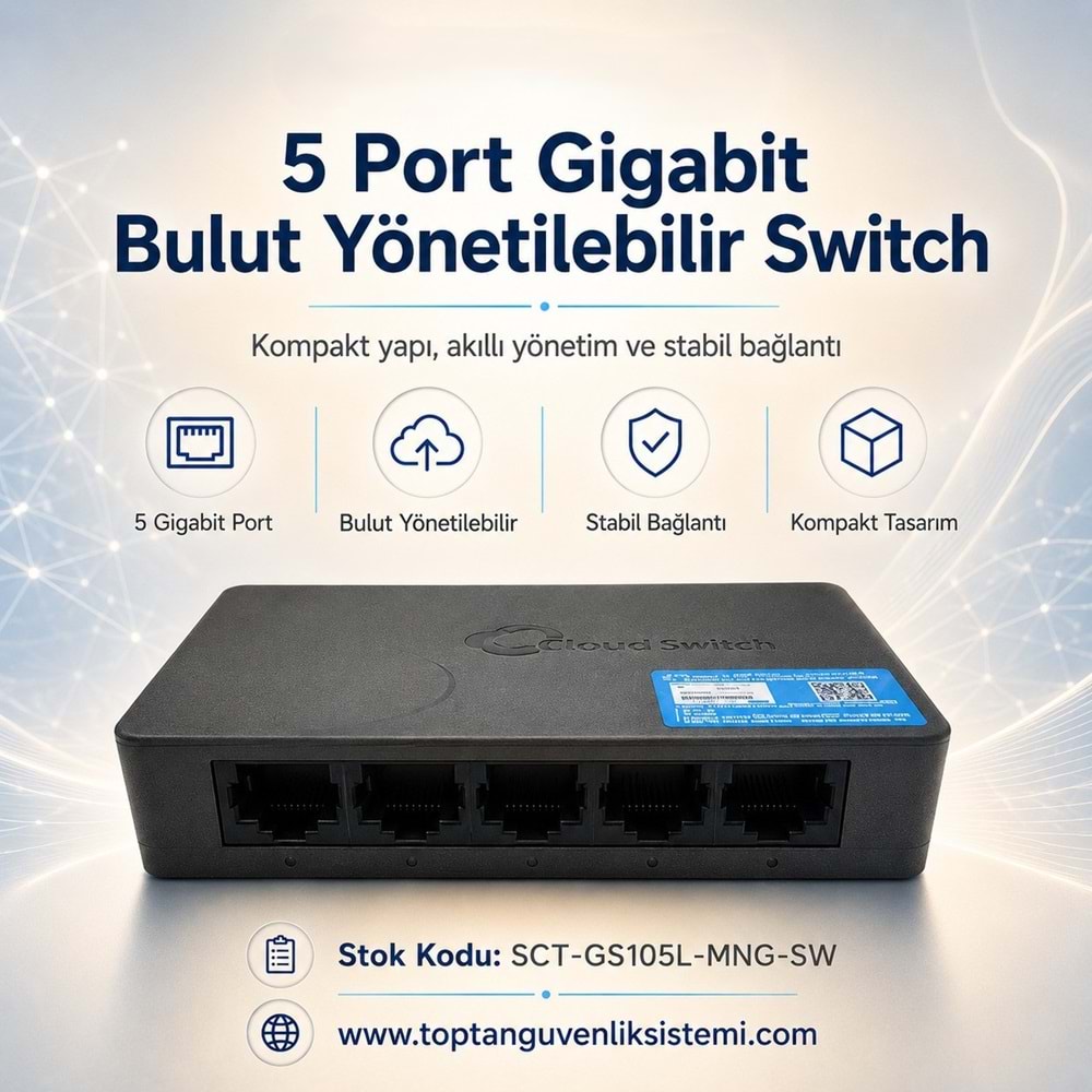 SOLIDFAST SCT-GS105L 5 PORT GIGABIT BULUT YÖNETİLEBİLİR SWİTCH