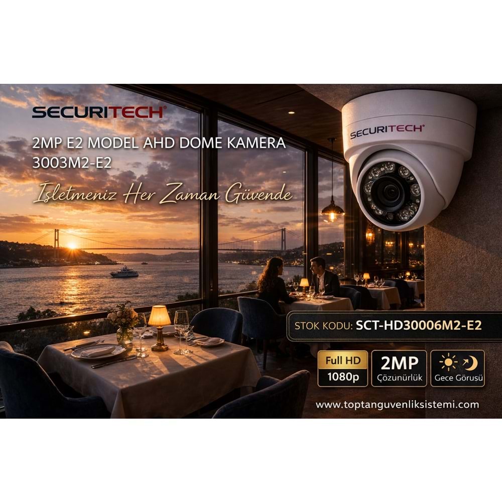 SECURITECH 2MP E2 MODEL AHD DOME KAMERA 3003M2-E2