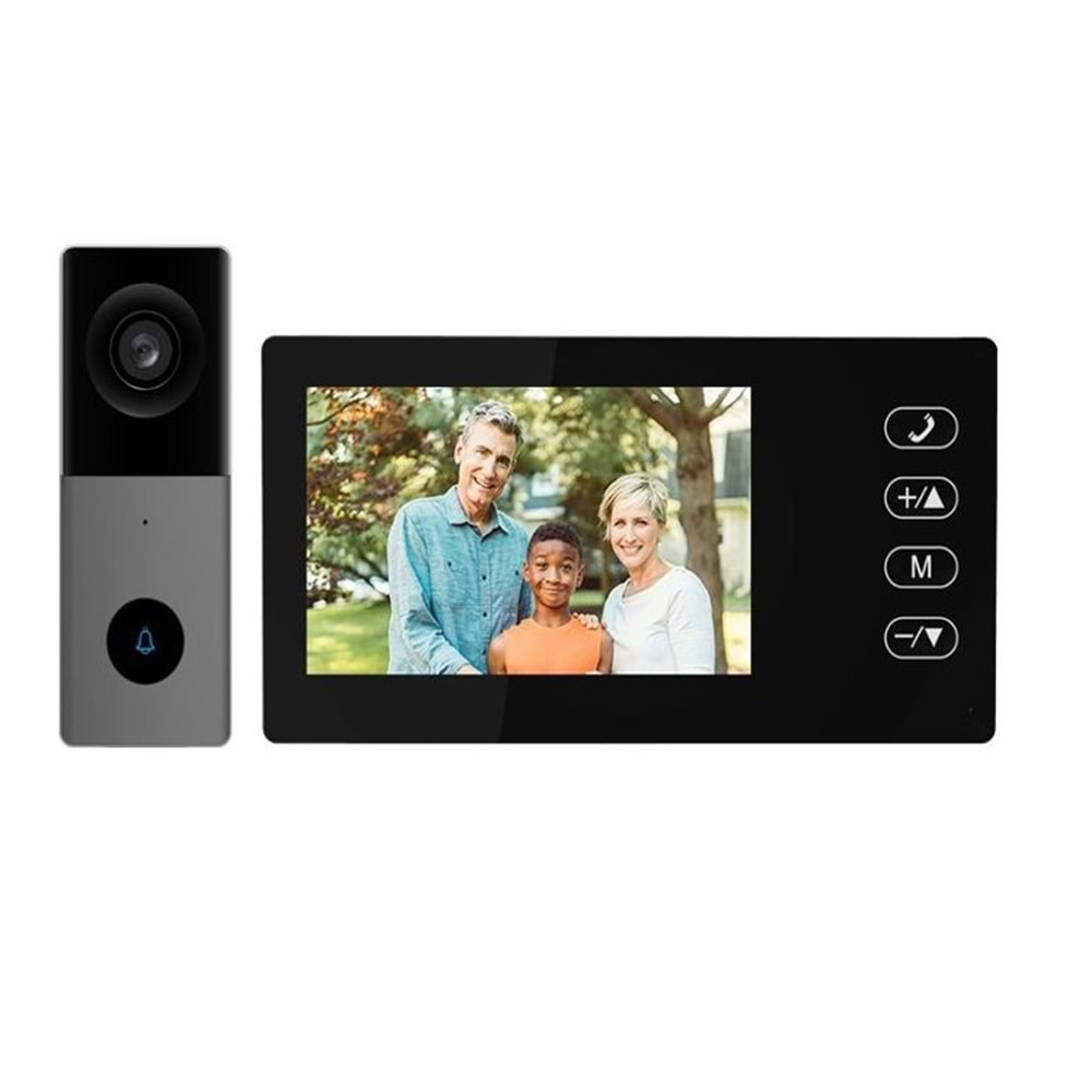 SECURITECH 4.3 INCH WIFI İNTERKOM SETİ TUYA-SMART KABLOSUZ LVF006AU-KP2