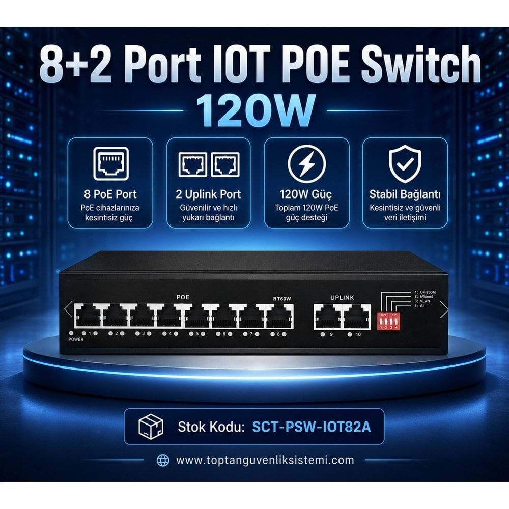 SOLIDFAST 8+2 PORT IOT POE SWITCH 120W(E32)
