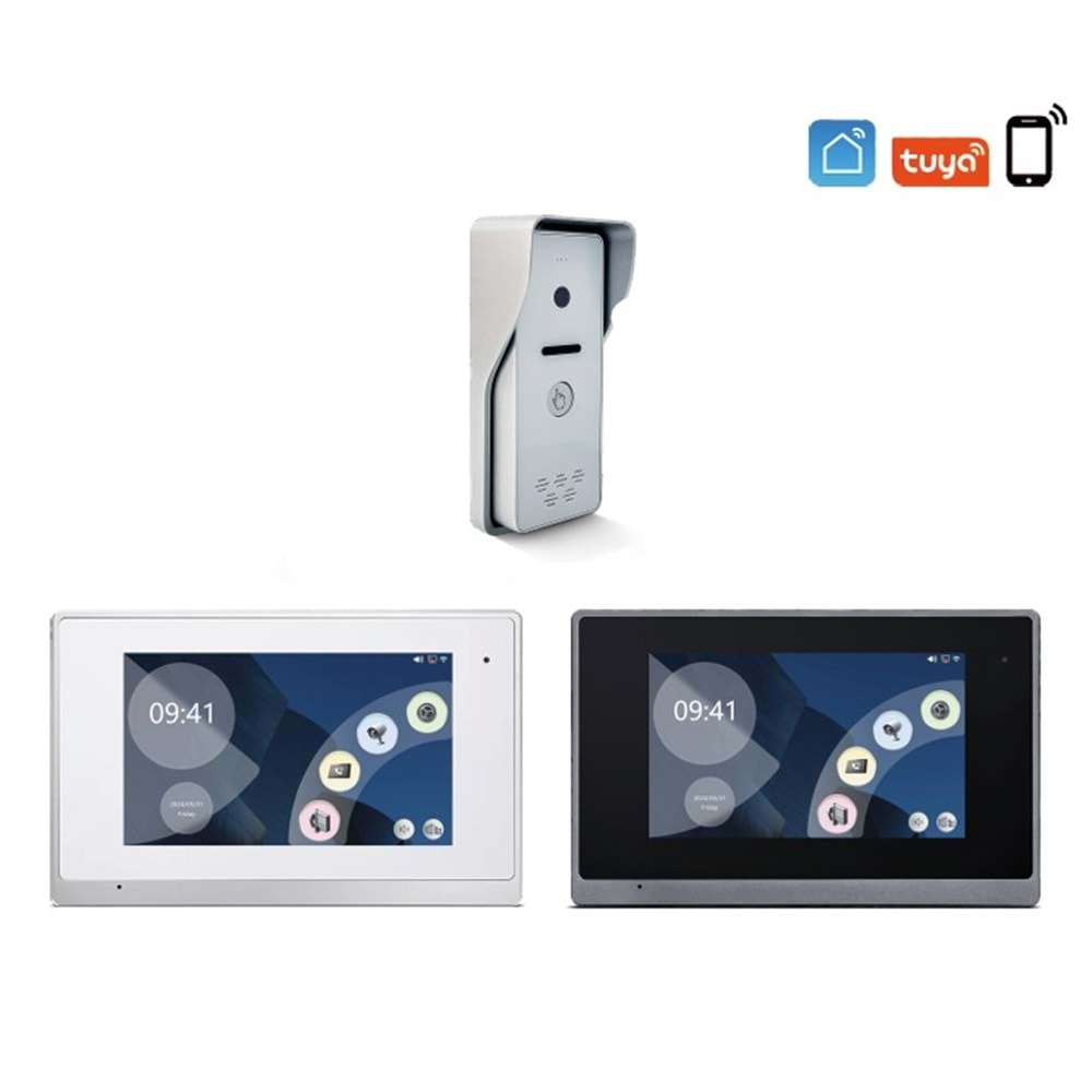 SECURITECH 2 TEL TUYA-SMART LİFE AKILLI İNTERKOM SETİ SKY-IP-M75TTUYA-2W+SKY-IP-P4-2W