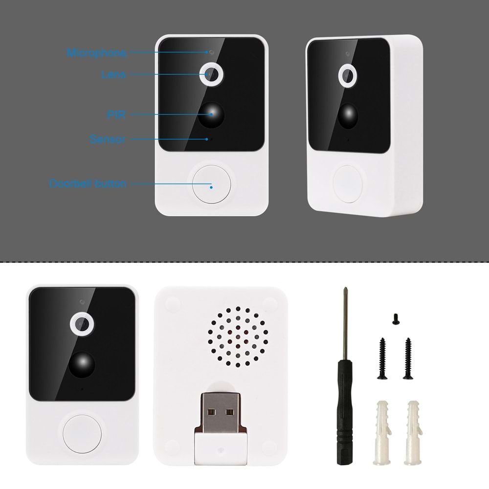 SECURITECH 2.4G WİFİ AKILLI ZİL İNTERKOM TUYA-SMART LİFE HAREKET ALGILAMA(E47)