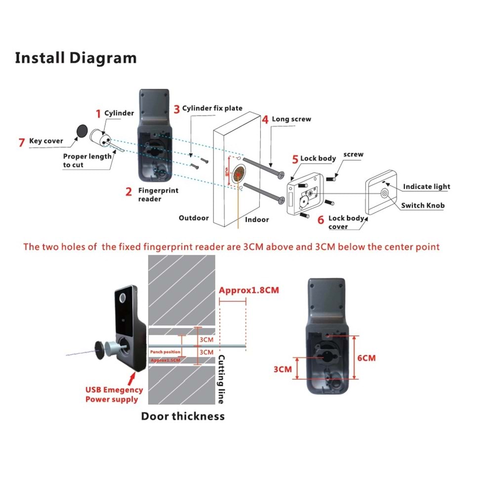 SECURITECH APARTMAN TİP WİFİ AKILLI PARMAK İZİ,KART,ŞİFRE KİLİT SETİ