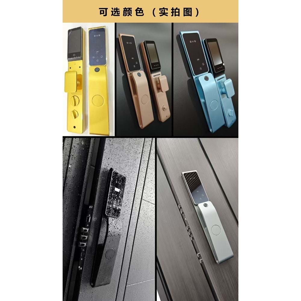 SECURITECH HP-01 6085 YÜZ-TANIMA-PARM.AVUÇ OKUMA ŞİFRE KART APP TUYA SMART LİFE AKILLI KİLİT SETİ