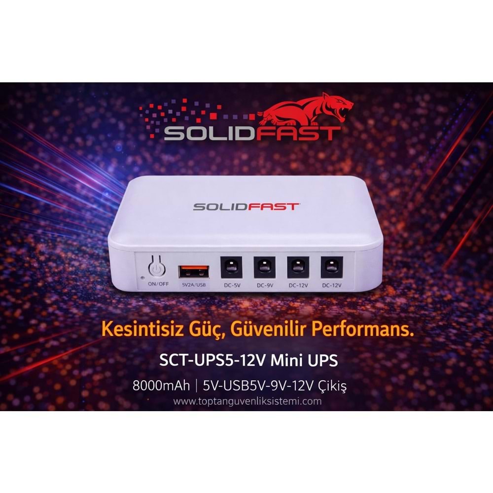 SOLIDFAST 8000mAH 5V-USB5V-9V-12V ÇIKIŞ MİNİ UPS