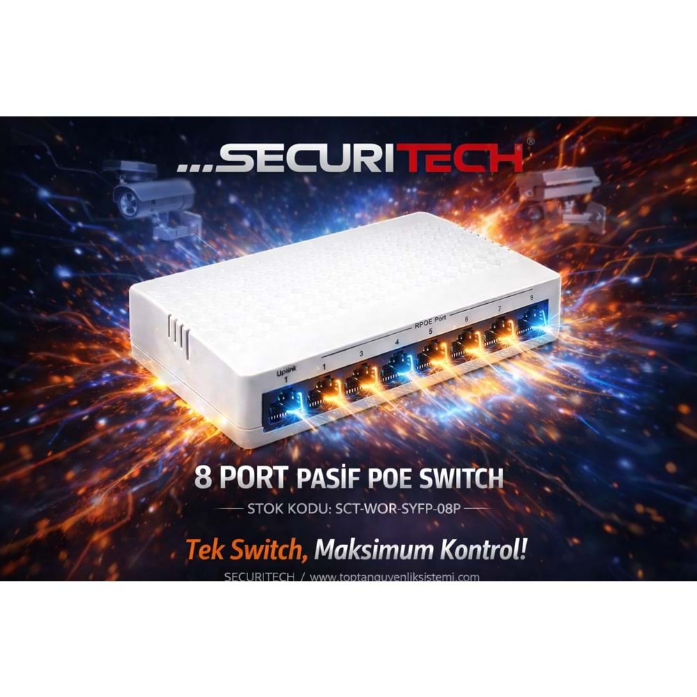 SECURITECH 8 PORT PASIF POE SWITCH WOR-SYFP-08P