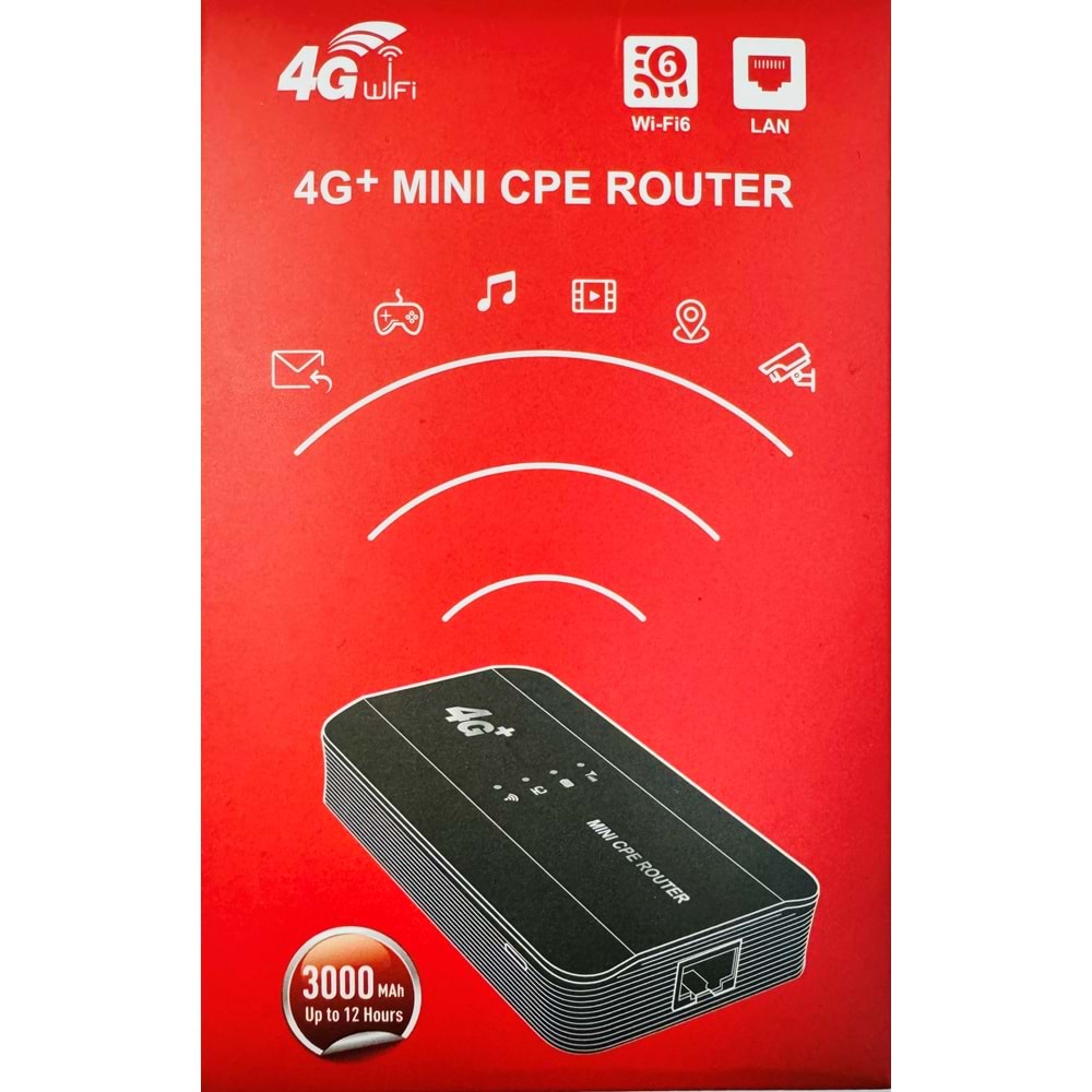 SOLIDFAST WİFİ 6 1 ETH. ÇIKIŞ 4G TAŞINABİLİR 3000MAH PİLLİ 150M 2.4G-EU-BAND WİFİ MODEM(A48)