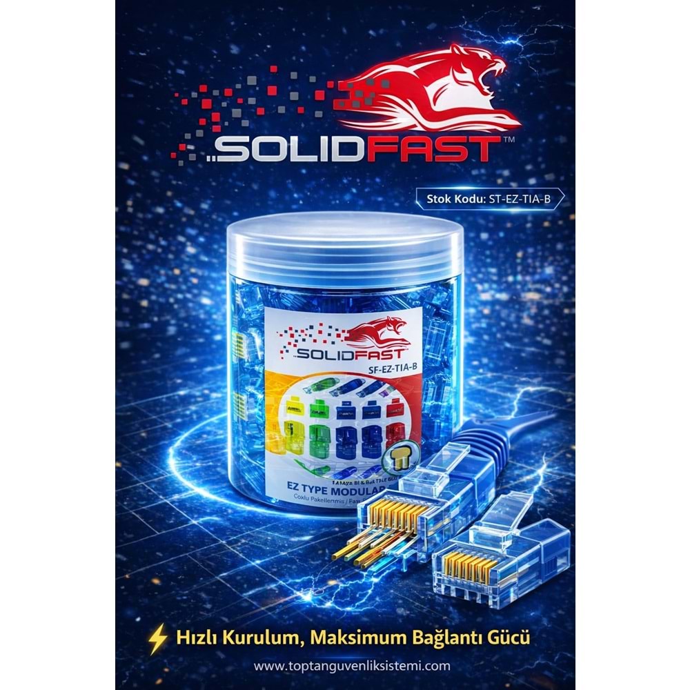 SOLIDFAST MAVİ CAT5/6 EZ TİP RJ45 MODÜLER PLUG