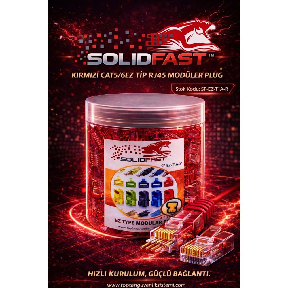 SOLIDFAST KIRMIZI CAT5/6 EZ TİP RJ45 MODÜLER PLUG