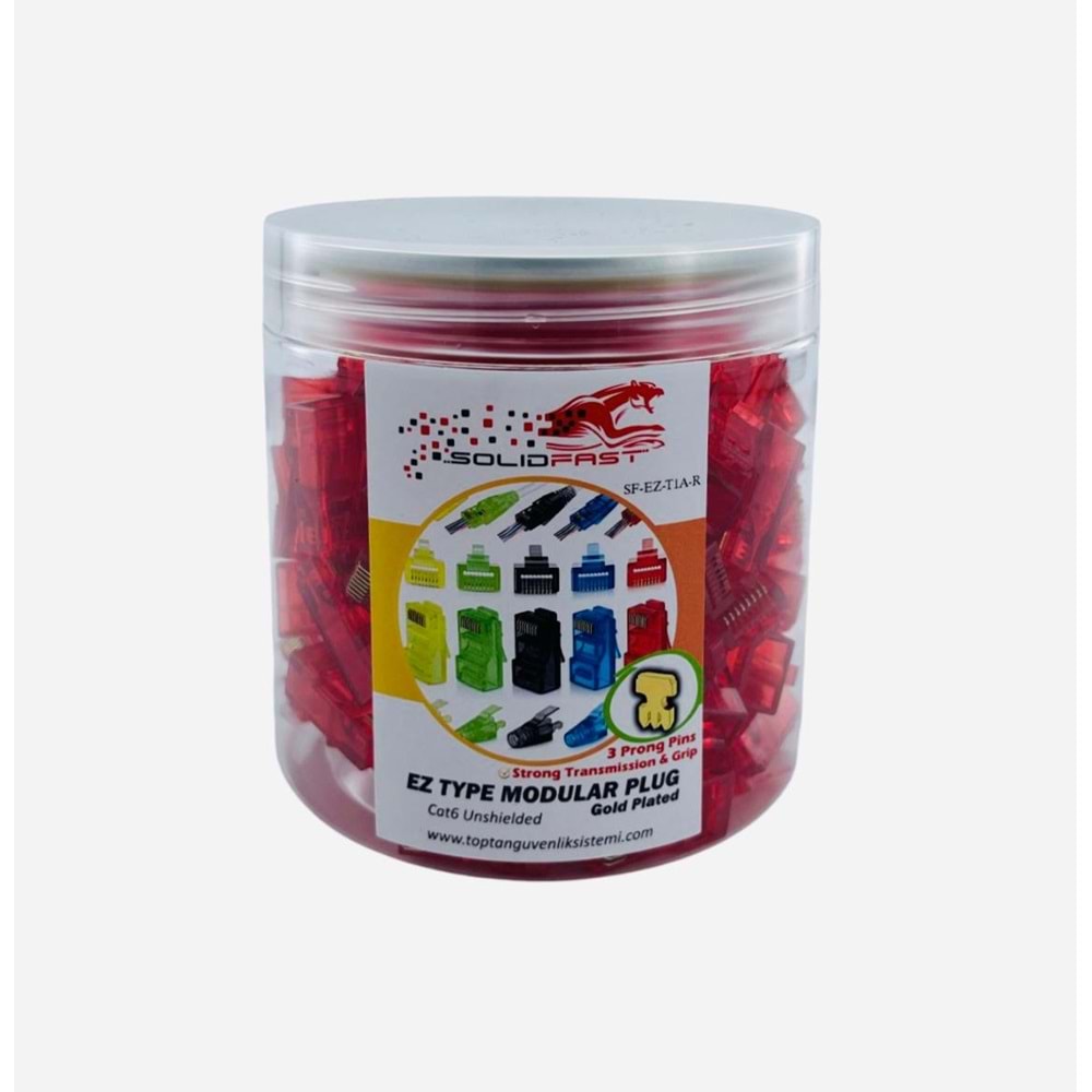 SOLIDFAST KIRMIZI CAT5/6 EZ TİP RJ45 MODÜLER PLUG