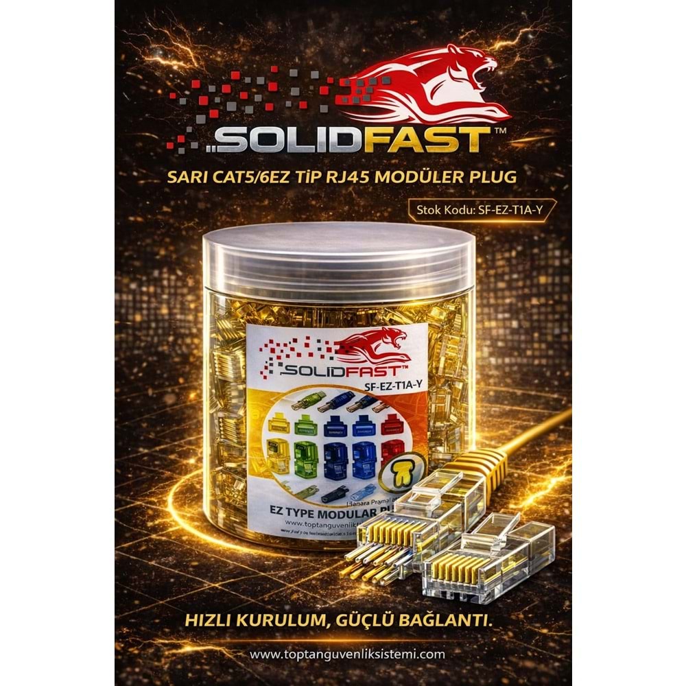 SOLIDFAST SARI CAT5/6 EZ TİP RJ45 MODÜLER PLUG