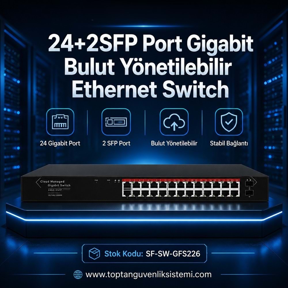 SOLIDFAST 24+2SFP PORT GIGABIT BULUT YÖNETİLEBİLİR ETHERNET SWİTCH