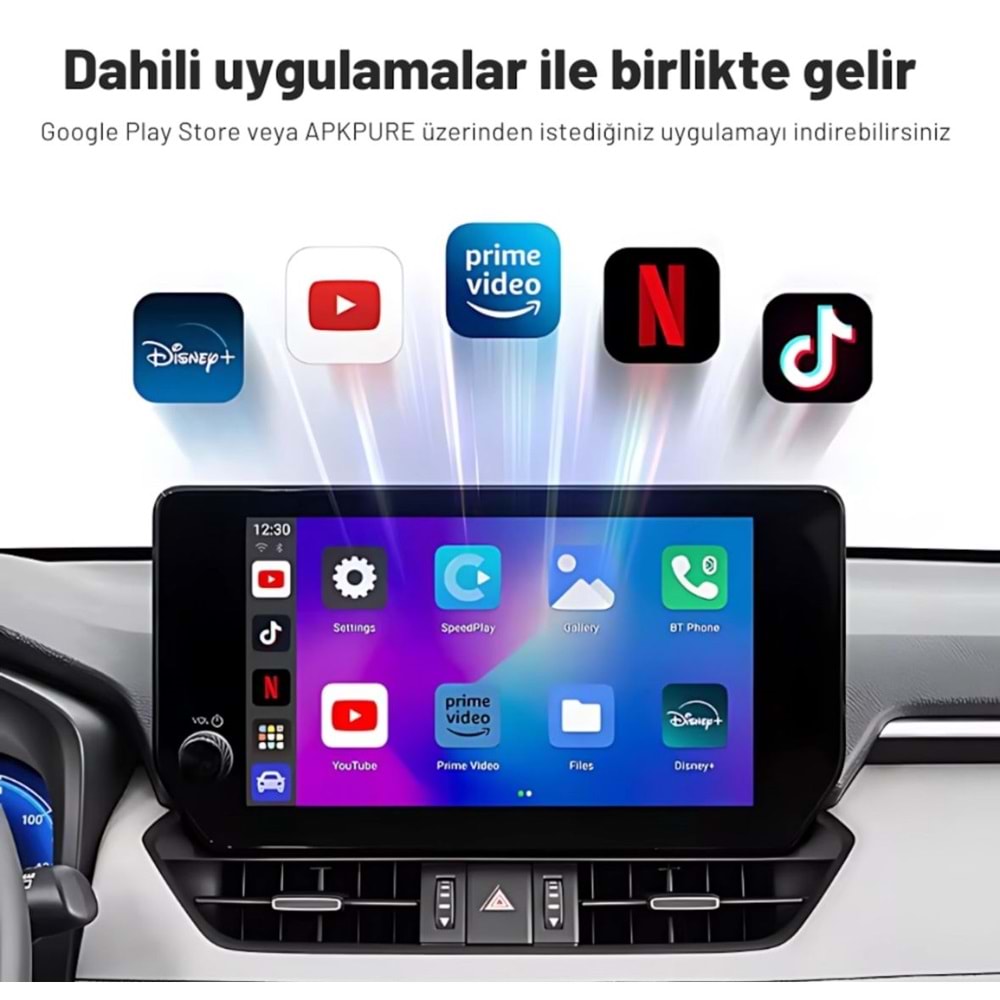 SMART PARNER RM-KPL062B 2+32GB KABLOSUZ CAR PLAY/ ANDROID OTO ADAPTÖRÜ