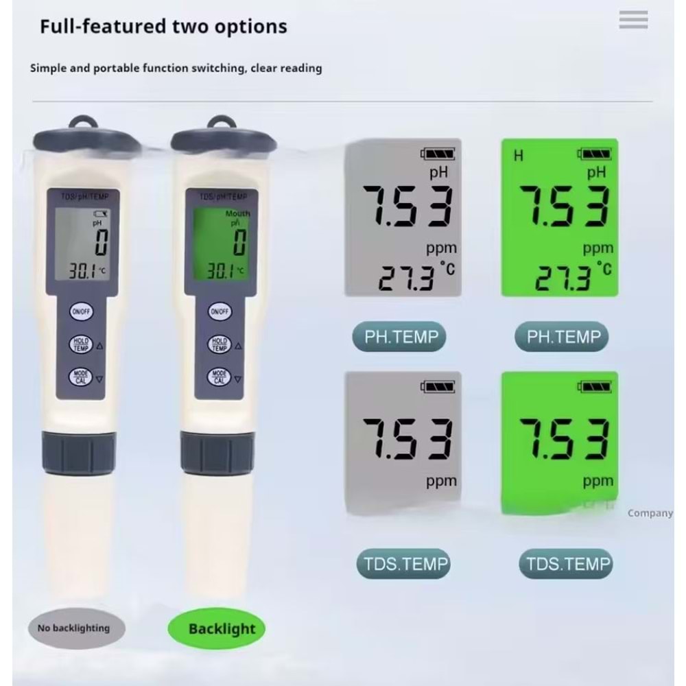 SECURITECH IŞIKLI EKRAN PH - TDS - SICAKLIK ÖLÇER