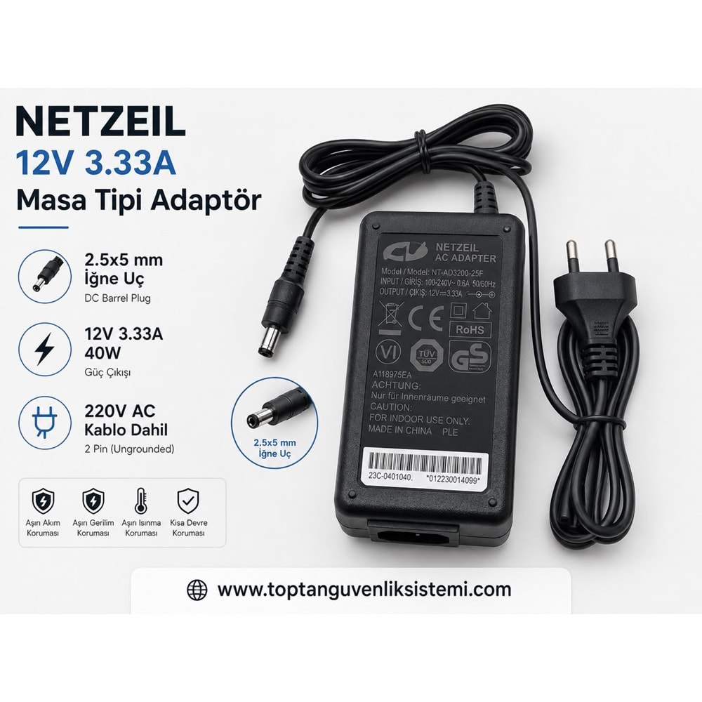 NETZTEİL 12V- 3,33 AMPER MASA TİPİ
