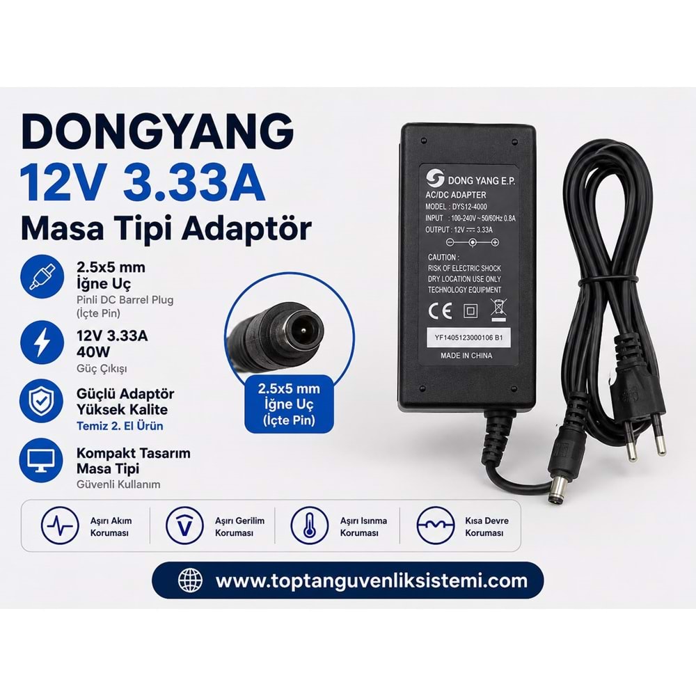 DONG YANG 12 V - 3,3 AMPER MASA TİPİ