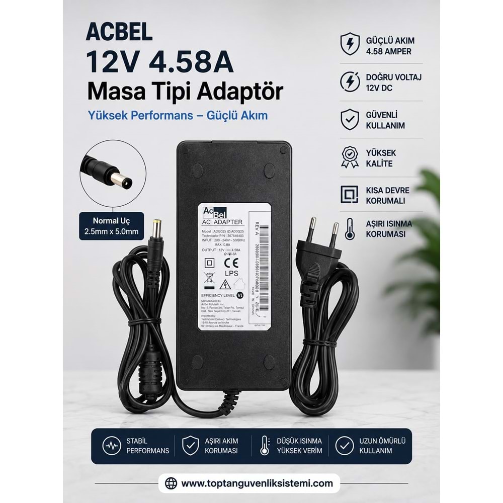 ACBEL 12 V - 4,5 AMPER MASA TİPİ