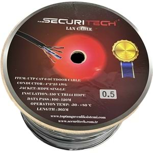 SECURITECH 23AWG CAT6 OUTDOOR (PE) 0.50MM CCA 305MT KABLO