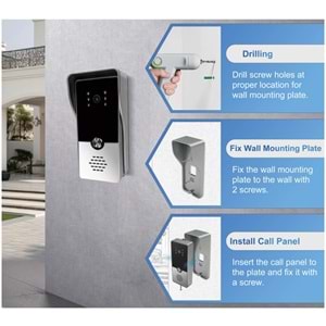 SECURITECH 4 TEL 7 INCH VİLLA TİPİ İNTERKOM SETİ SKY-LNX-M72T4W-4W+SKY-LNX-P5-4W