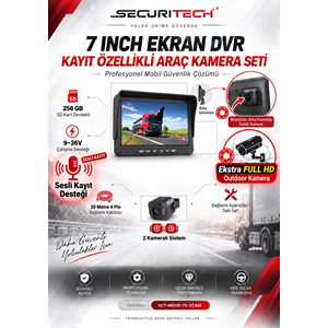 SECURITECH MODEL D06PLUS 7 INCH EKRAN DVR 2 KAMERALI ARAÇ KAMERA SETİ