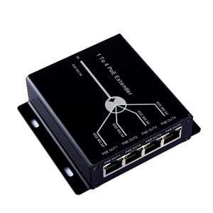 SECURITECH 1 IN 4 OUT POE EXTENDER (E25) ( 1 GİRİŞ 4 ÇIKIŞ POE ÇOKLAYICI)(61)(E13)