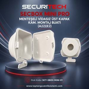 SECBOX MINI PRO MENTEŞELİ VİDASIZ ÜST KAPAK KAM.MONTAJ.BUATI (A22)(E2)