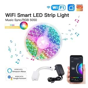 5MT WİFİ ŞERİT AKILLI LED + KONTROL MODÜLÜ+ADAPTÖR SET (TUYA-SMART LİFE)(E49)