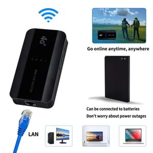SOLIDFAST WİFİ 6 1 ETH. ÇIKIŞ 4G TAŞINABİLİR 3000MAH PİLLİ 150M 2.4G-EU-BAND WİFİ MODEM(A48)