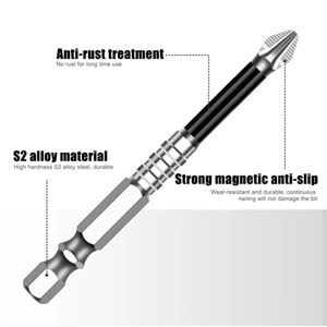 SOLIDFAST KAYDIRMAZ PH2 ÇELİK/TİTANYUM YILDIZ UÇ 50MM ANTI-SLIP BIT