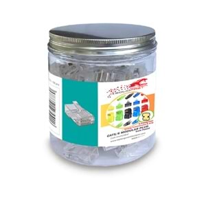 SOLIDFAST ALTIN K. RJ45 CAT6/CAT5 MODÜLER PLUG ŞEFFAF 100 LÜ KUTU(A4)