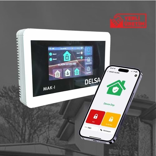 DELSA MAK-1 WİFİ-ZIGBEE-RF-KURU KONTAK GİRİŞ AKILLI ALARM VE OTOMASYON EKRANI