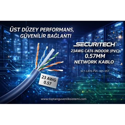 SECURITECH 23AWG CAT6 INDOOR (PVC) 0.57MM CCA 305MT KABLO