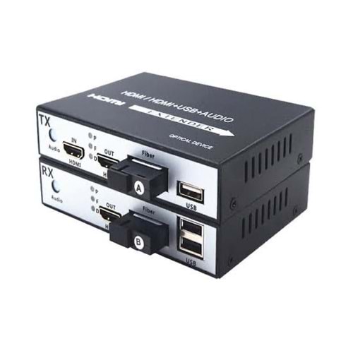 SECURITECH 1 CORE FIBER HDMI + USB 20KM EXTENDER RX/TX SET (E24)