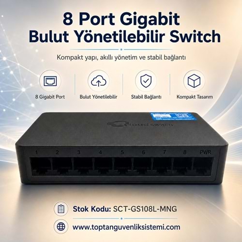 SOLIDFAST SCT-GS108L 8 PORT GIGABIT BULUT YÖNETİLEBİLİR SWİTCH