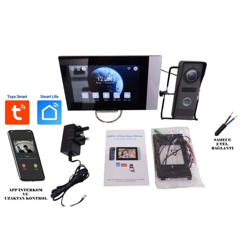 SECURITECH 2 TEL TUYA-SMART LİFE 7 INCH AKILLI İNTERKOM SETİ FAHRDS71+FHV1-2W