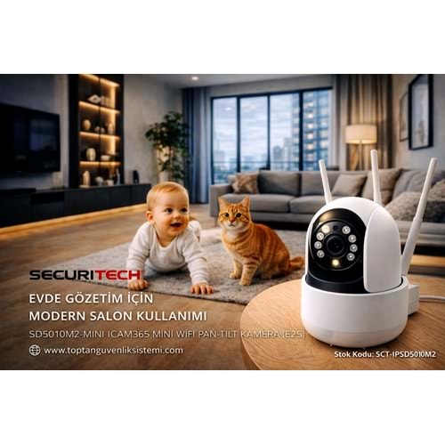 SECURITECH SD5010M2-MINI İCAM365 MİNİ WİFİ PAN-TILT KAMERA(E25)