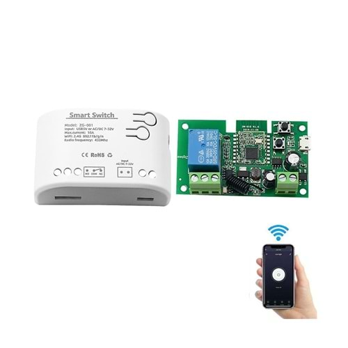 SECURITECH 1 KANAL SMART RÖLE KARTI WİFİ+433 (1CH INCHING SWITCH)(E32)