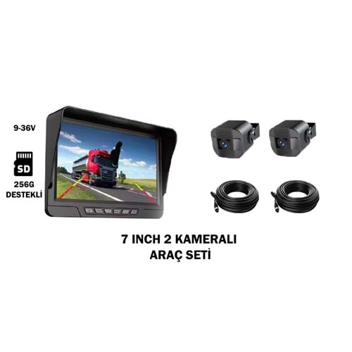 SECURITECH 7 INCH EKRAN DVR 2 KAMERALI ARAÇ KAMERA SETİ