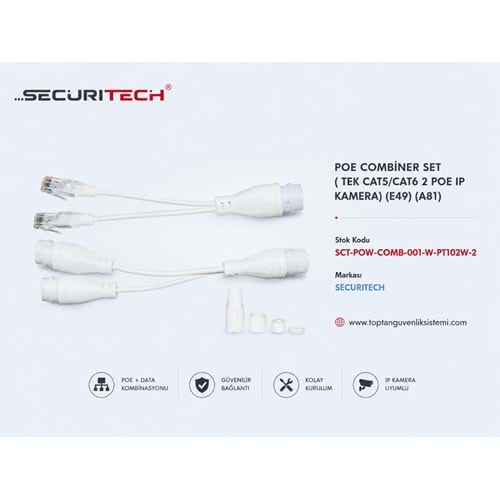 POE COMBİNER SET ( TEK CAT5/CAT6 2 POE IP KAMERA) (E49) (A81)