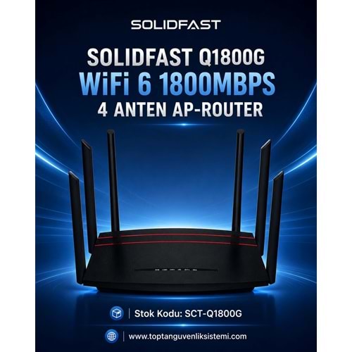 SOLIDFAST Q1800G WİFİ 6 1800MBPS 4 ANTEN AP-ROUTER