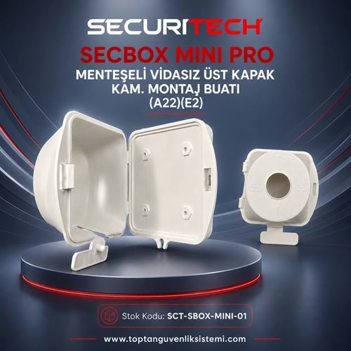 SECBOX MINI PRO MENTEŞELİ VİDASIZ ÜST KAPAK KAM.MONTAJ.BUATI (A22)(E2)