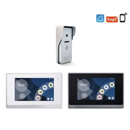 SECURITECH 2 TEL TUYA-SMART LİFE AKILLI İNTERKOM SETİ SKY-IP-M75TTUYA-2W+SKY-IP-P4-2W