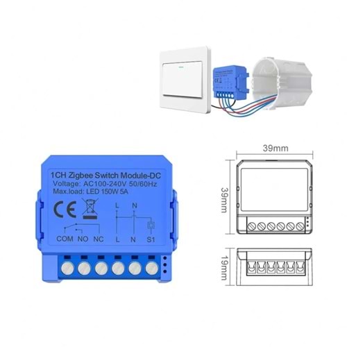 SECURITECH 1CH BUAT İÇİ WİFİ RÖLE KONTROL ANAHTARI TUYA-SMART LİFE